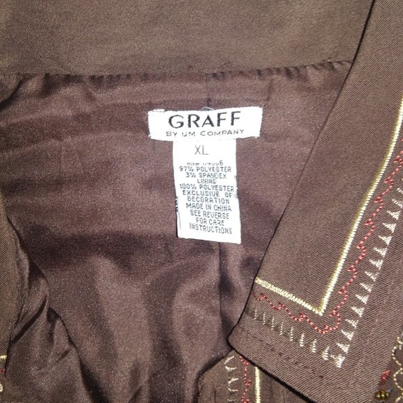 GRAFF Um Company XL Embroidered Vest Jacket Polyes - Picture 4 of 6